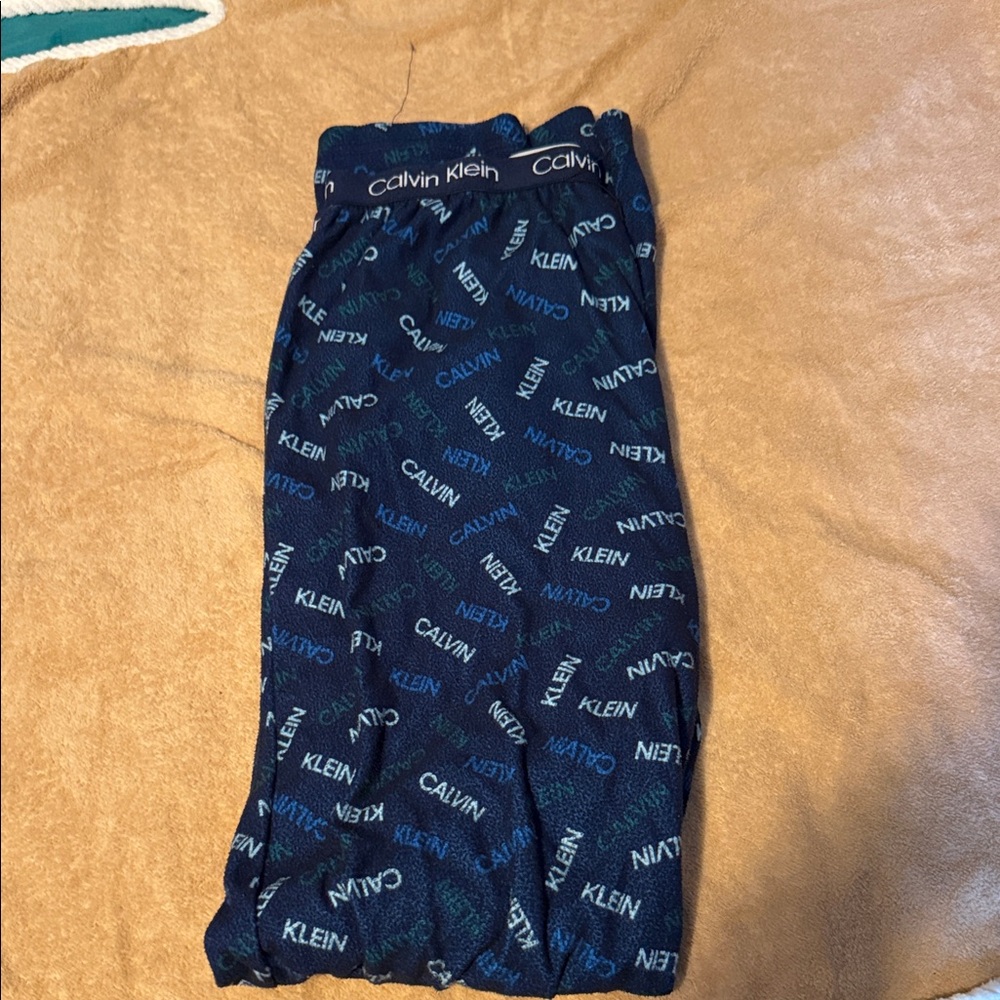 Calvin Klein Kids Navy Logo Pajama Bottoms